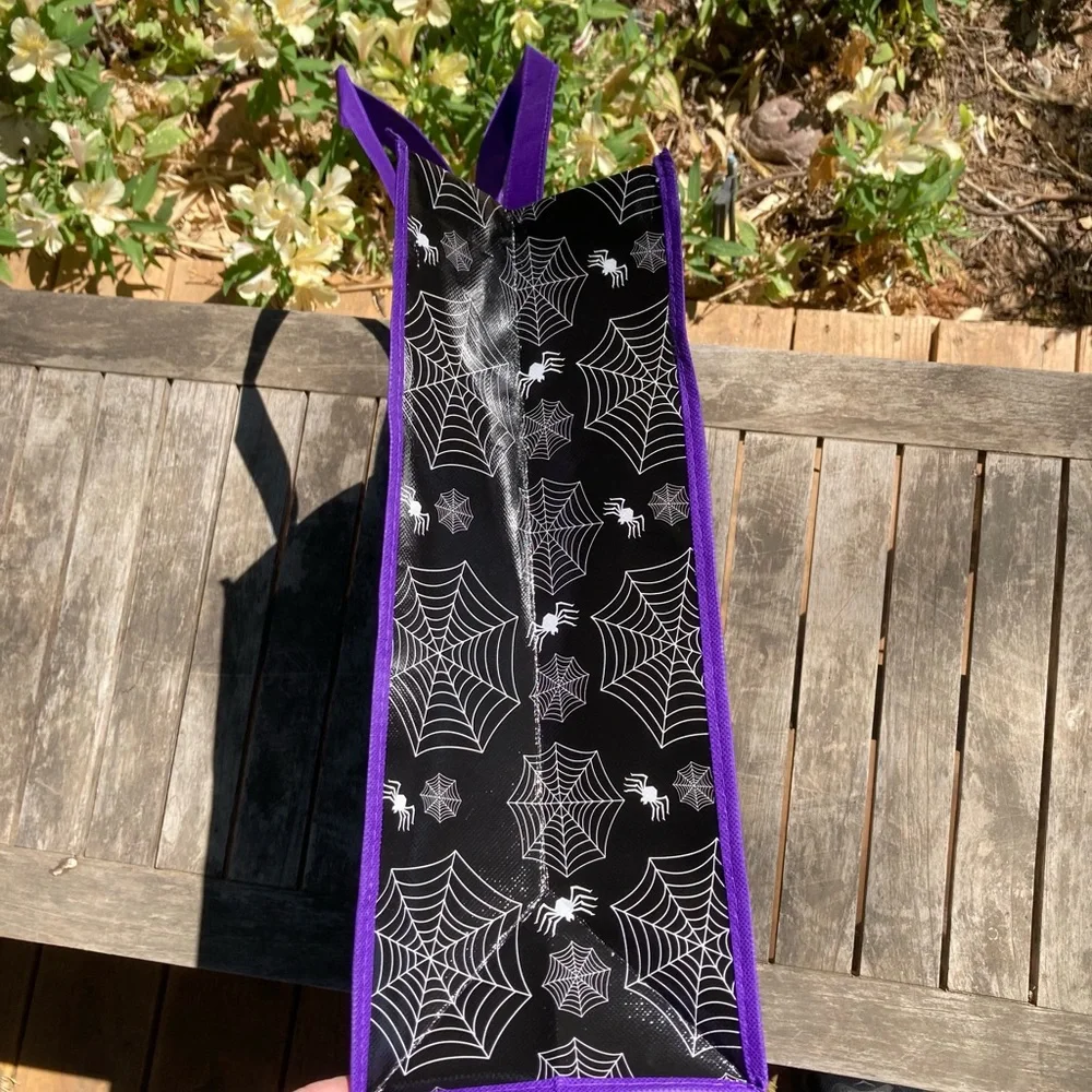 Disney Jack Skellington Spider Web Purple Black Tote Bag New